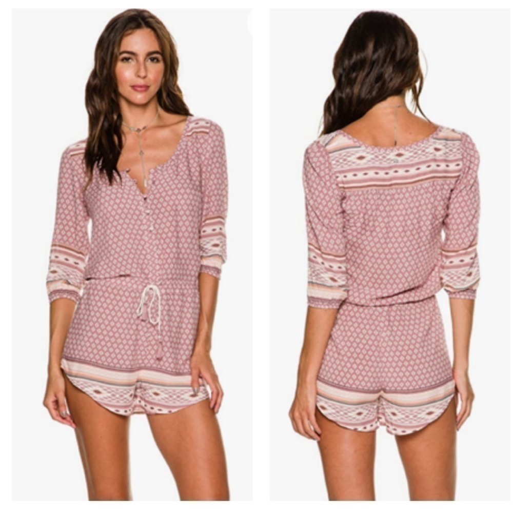 NEW RIP Curl Indio Romper Size L Lightweight Vicose Pink Shorts Beach Summer